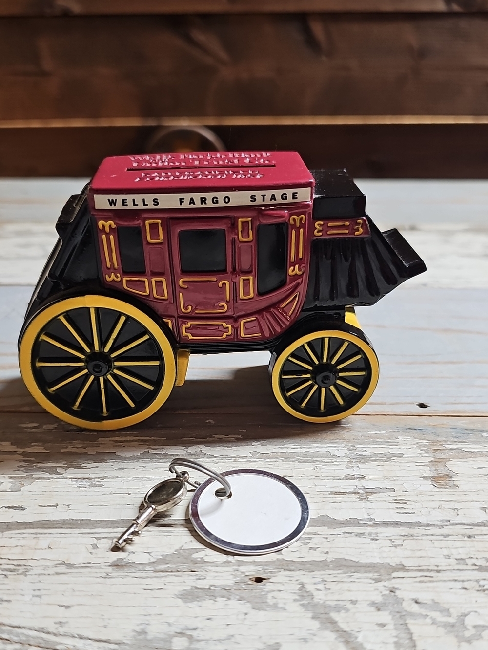 Wells Fargo Bank And Union Trust Stagecoach Red Black Collectible Western Key